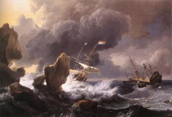 盧多爾夫 巴尅赫伊森 Ships in Distress off a Rocky Coast